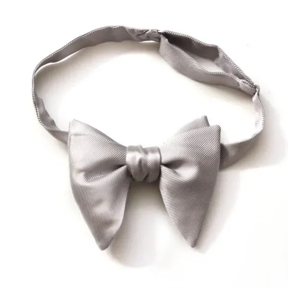 Men's Self‎ tied Bow Tie Big Butterfly Bow tie Light Grey